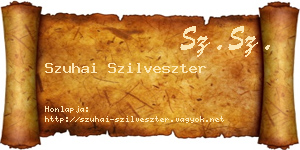 Szuhai Szilveszter névjegykártya