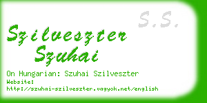 szilveszter szuhai business card